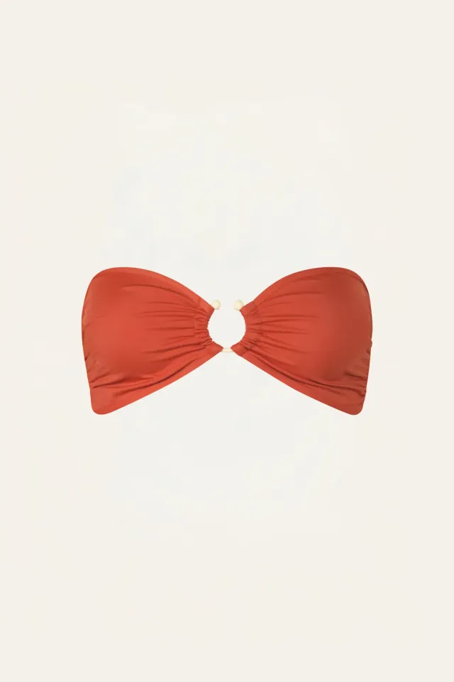 Johanna Ortiz Seawaters top bikini rosso fuoco in lycra
