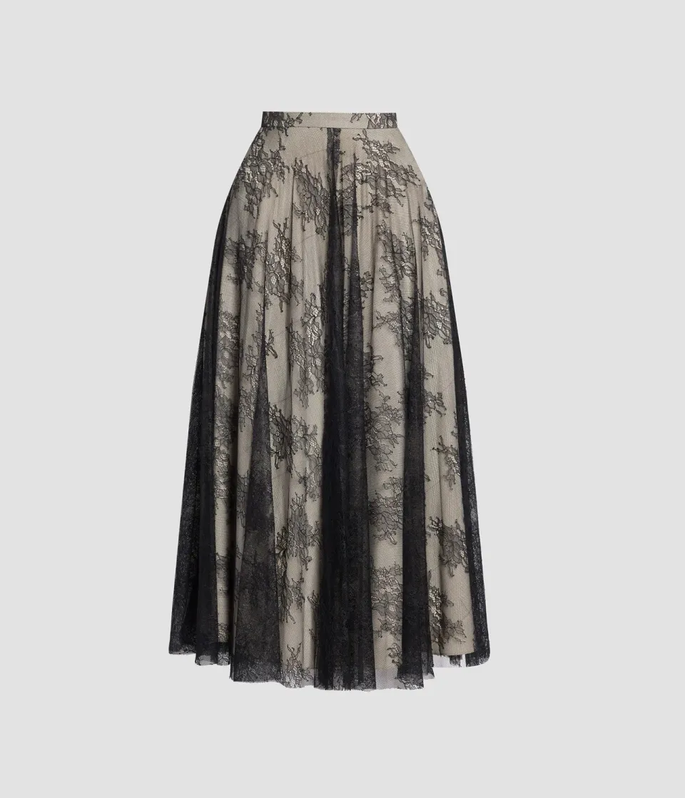 Erdem Floral Lace gonna pizzo chantilly lunga