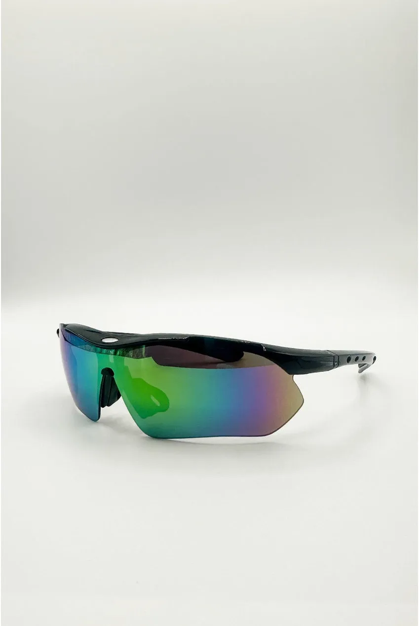 SVNX Racer occhiali sportivi nero lente multicolor