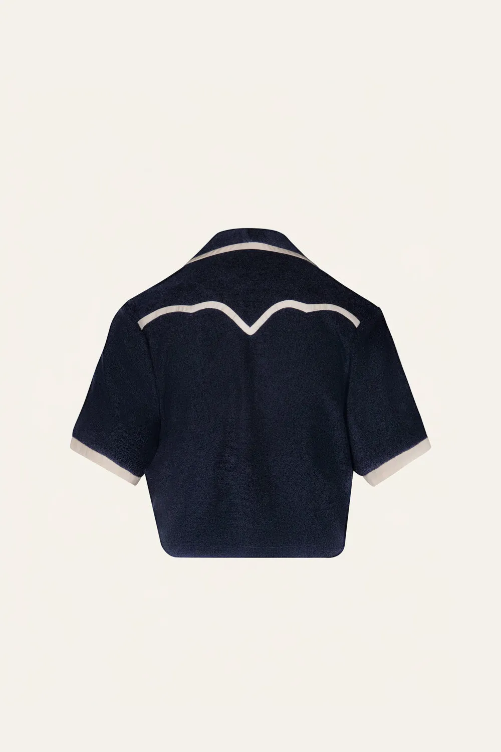 Johanna Ortiz Misty Hem t-shirt spugna cropped navy
