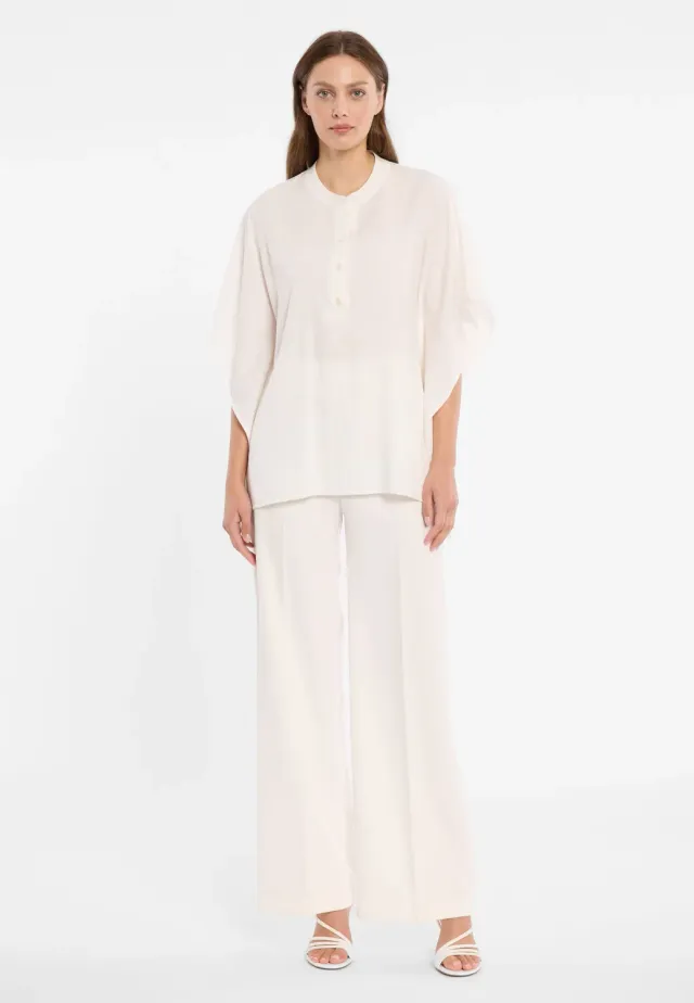 Ana Alcazar Dorayaq blusa crema collo orientale