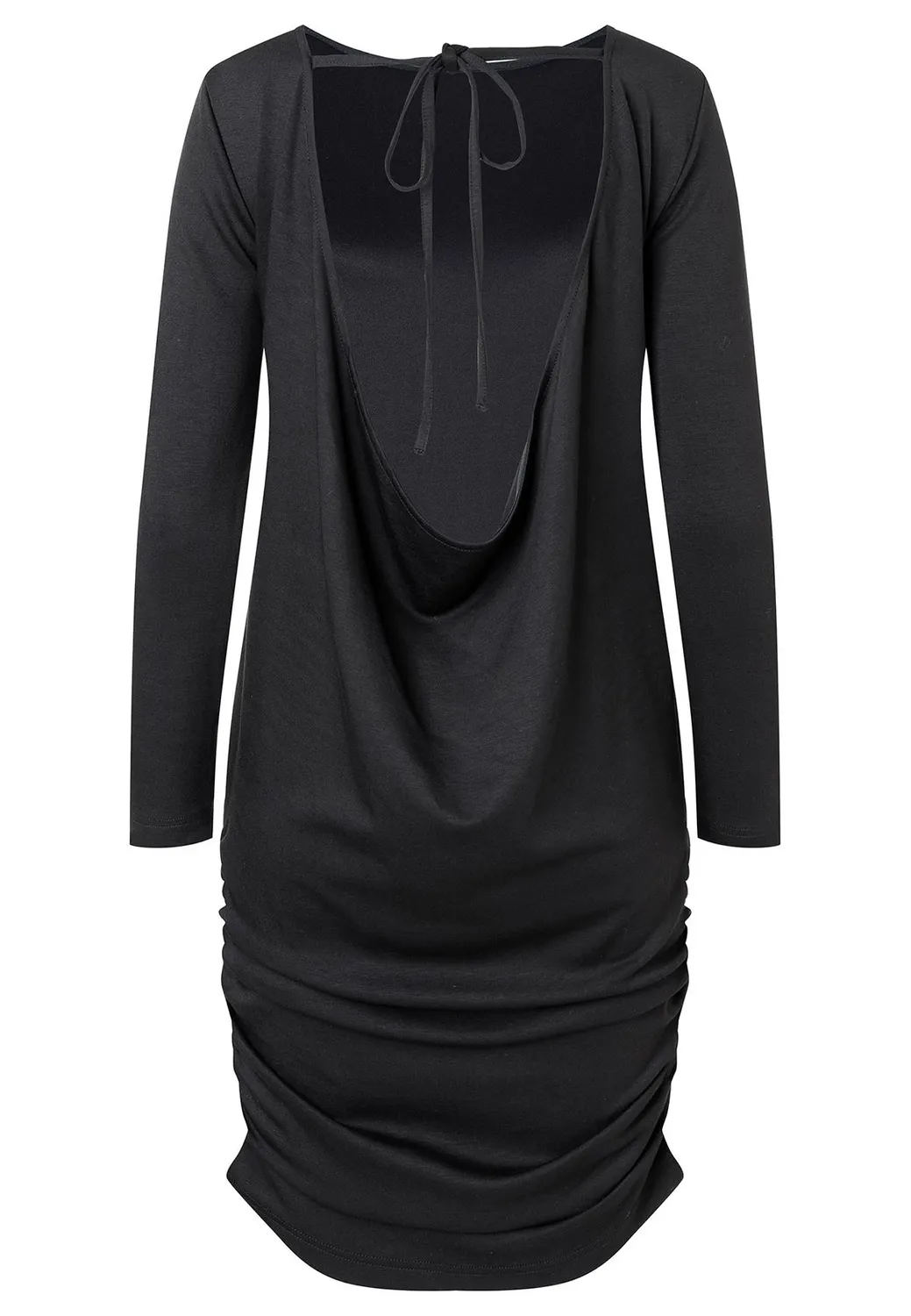 Ana Alcazar Sissi miniabito nero schiena nuda jersey