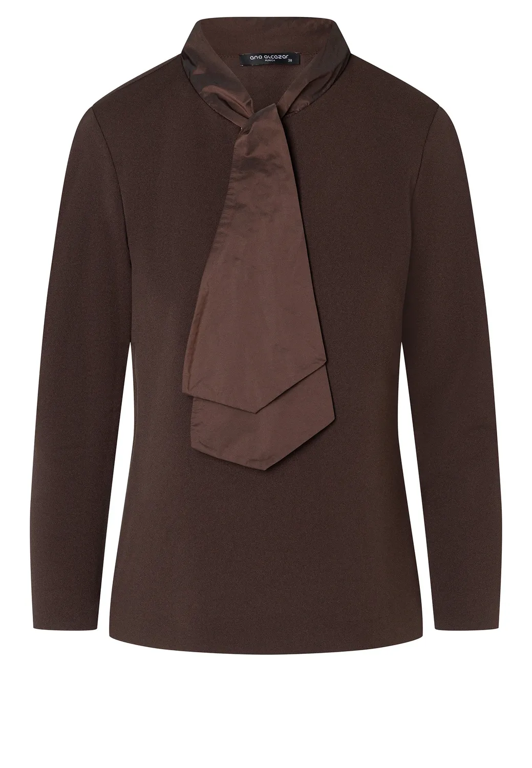 Ana Alcazar Emira top marrone fiocco organza stretch