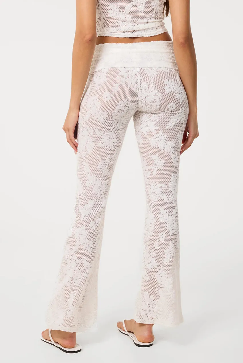 Pink Vanilla pantaloni flare uncinetto avorio S/M M/L