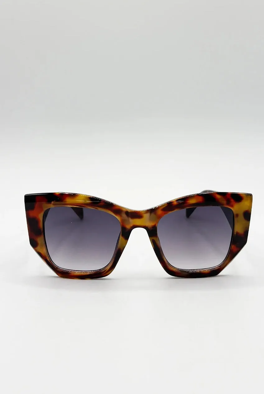 SVNX Square Cat-Eye occhiali da sole tartarugato UV400