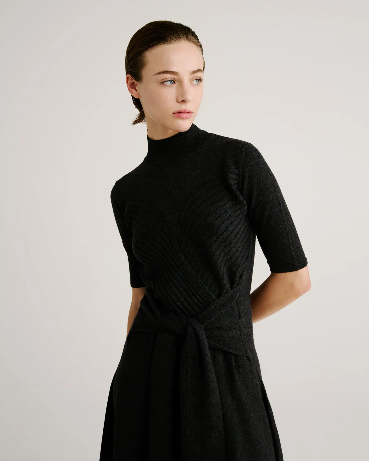 Violante Nessi Takashi abito maglia verde lana merino