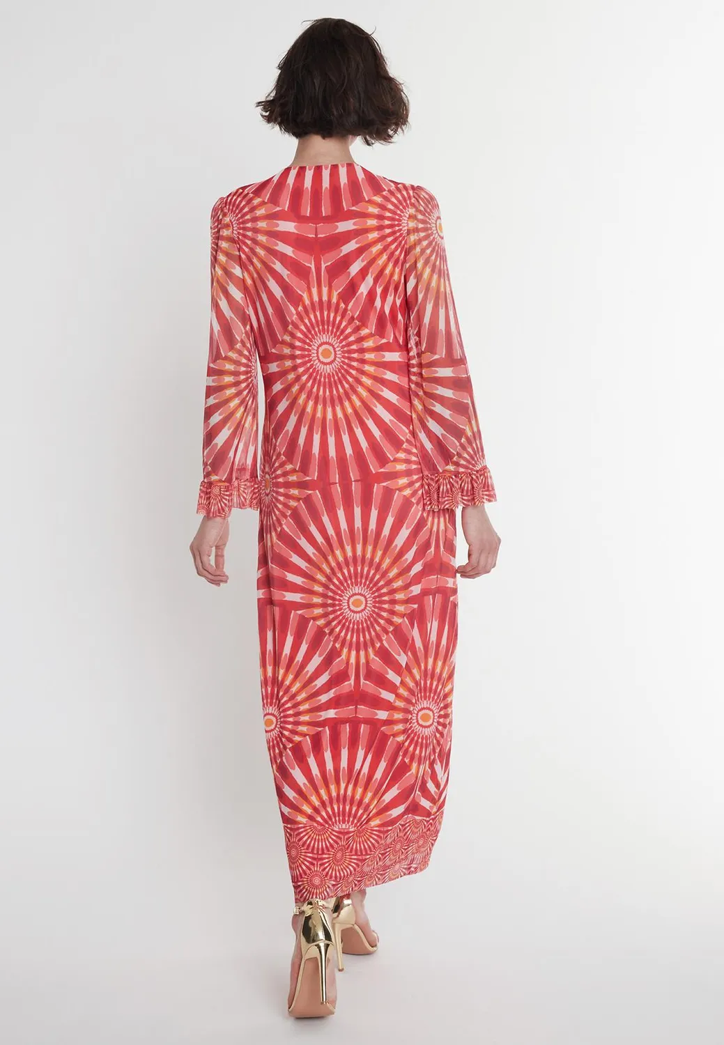 Ana Alcazar Pesali caftano batik rosso ciliegia