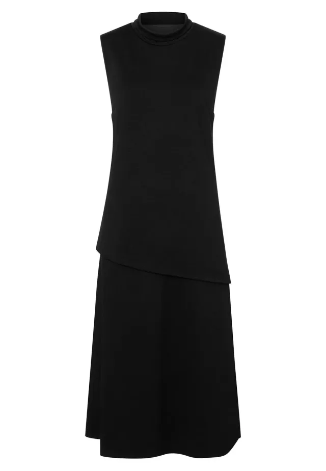 Ana Alcazar Hedi abito midi nero collo alto