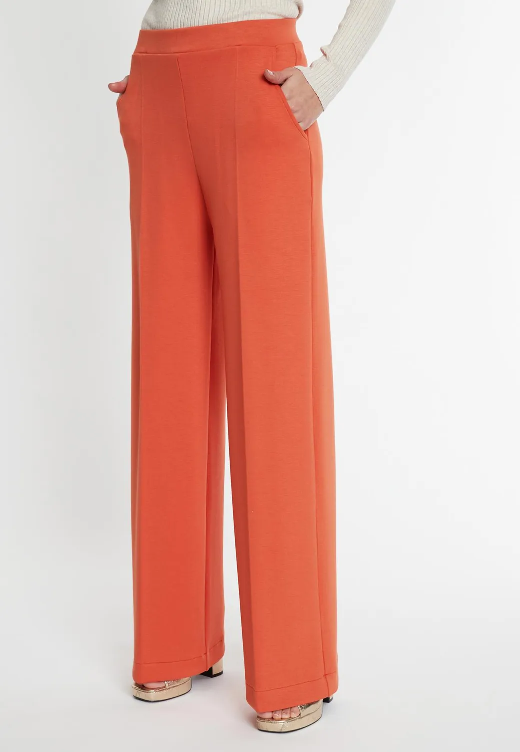 Ana Alcazar Sefara pantaloni larghi arancioni jersey