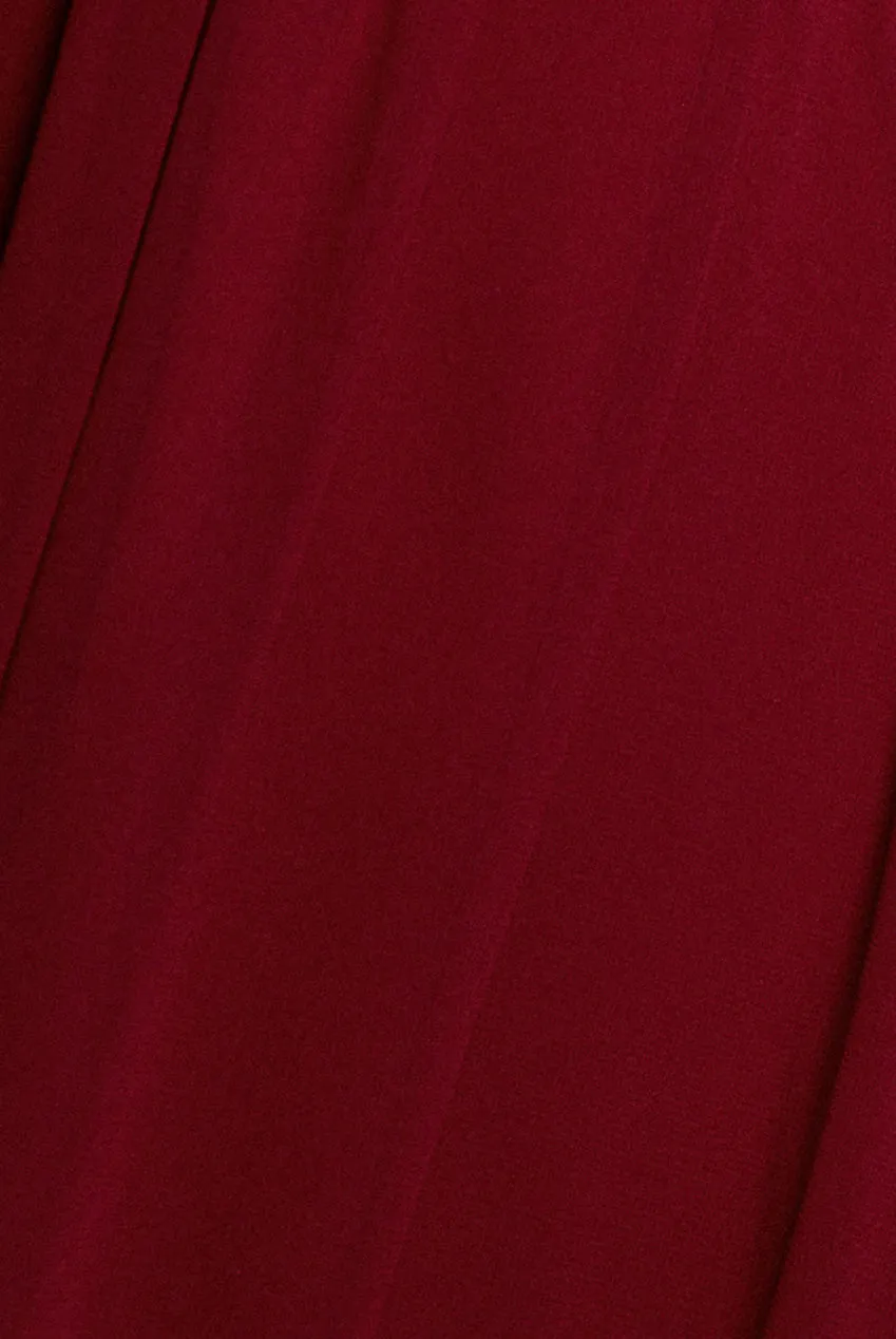 Goddiva Wrap Front Slit abito maxi berry chiffon spacco