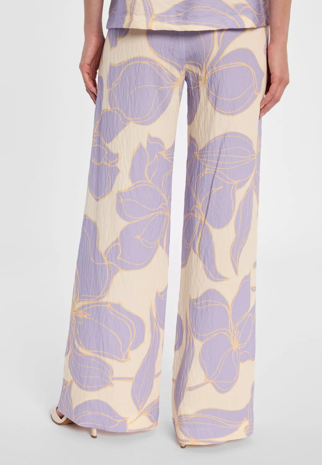 Ana Alcazar Dolla pantaloni palazzo fiori lilla