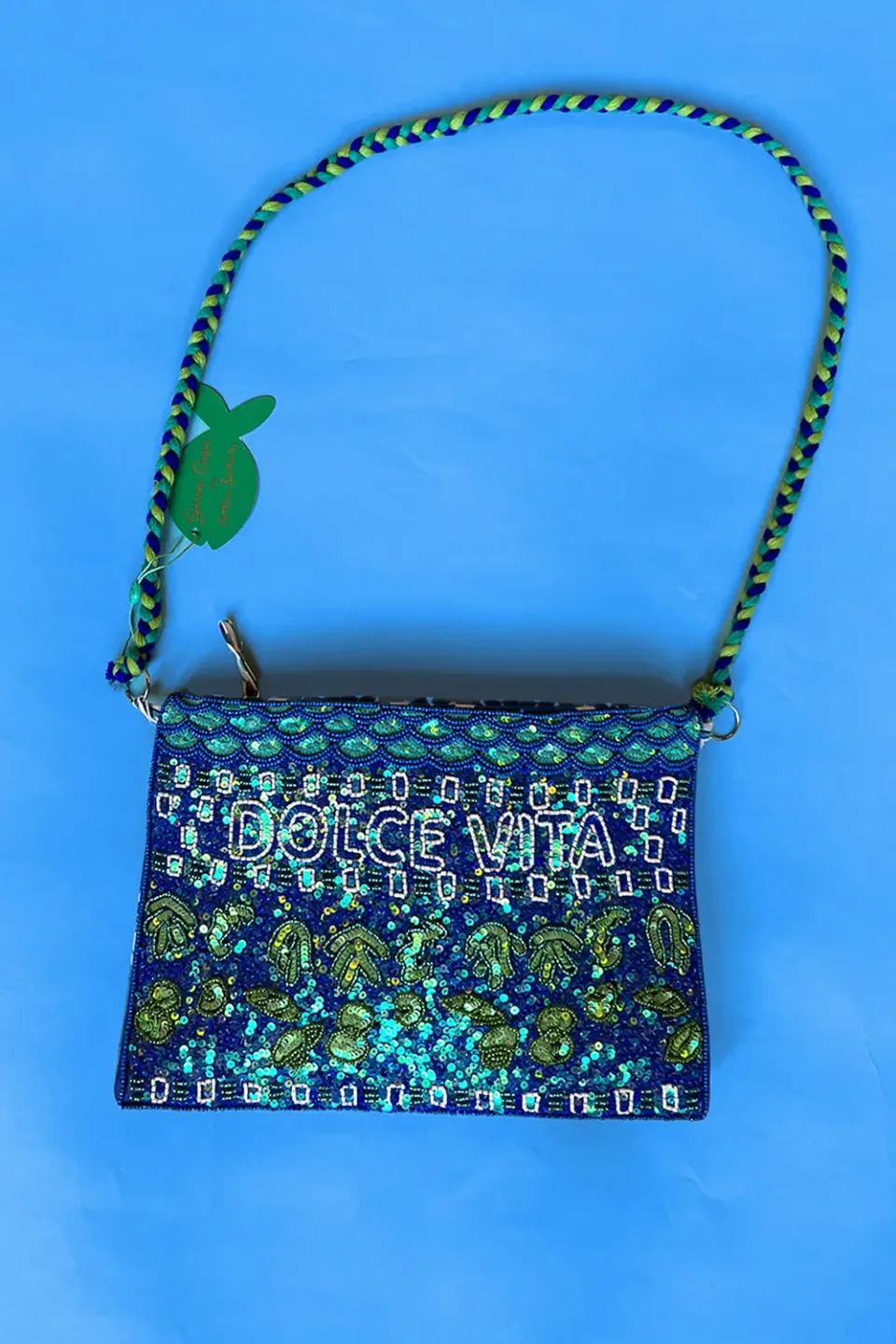 Antica Sartoria DV1713 pochette clutch blu cotone