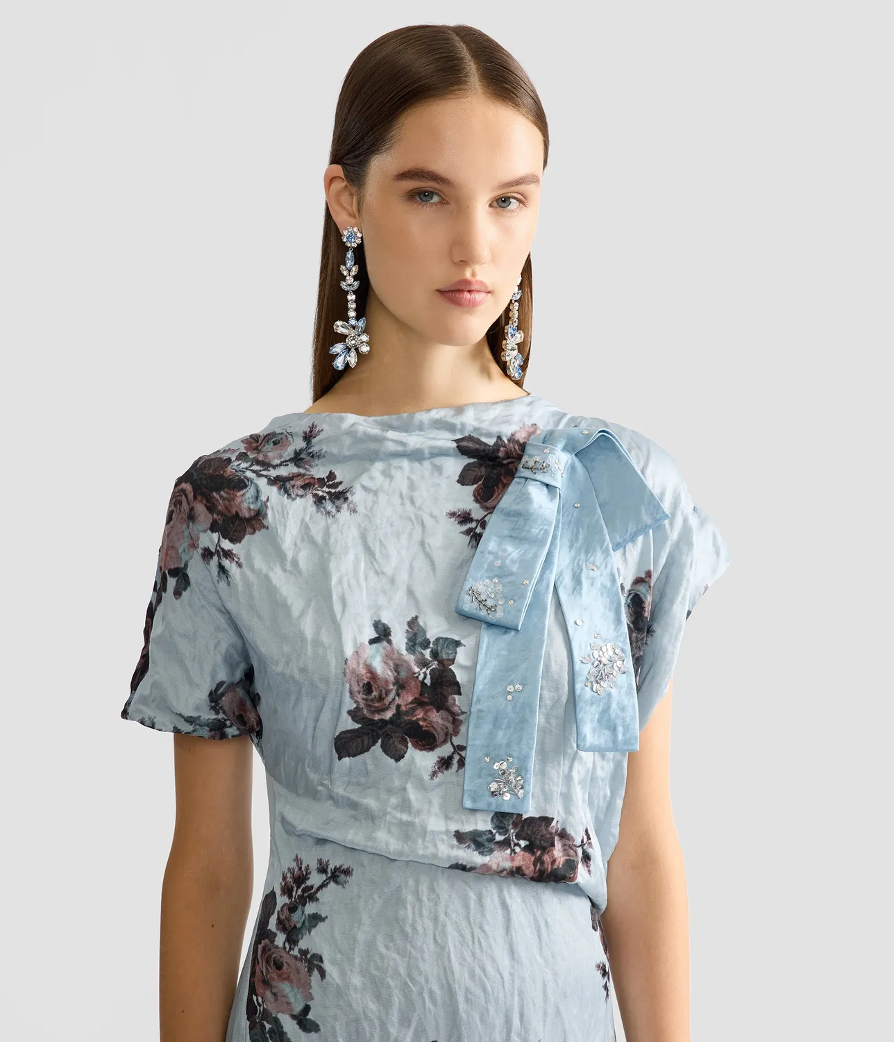 Erdem Embroidered Satin Bow Brooch spilla fiocco