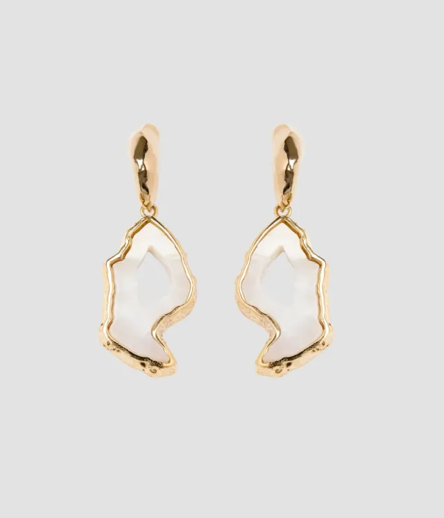 Erdem Stone Earring orecchini agata nera ottone