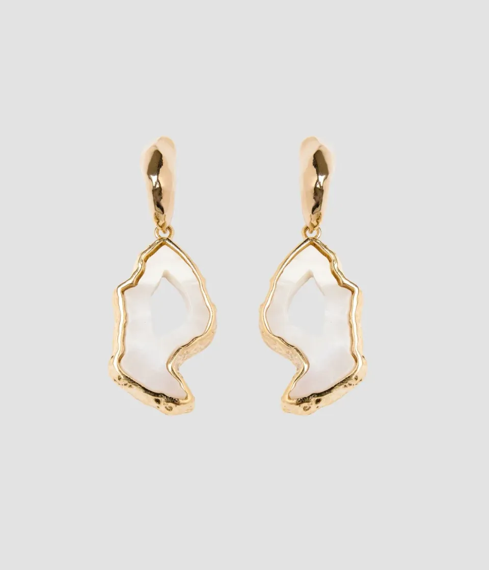 Erdem Stone Earring orecchini agata nera ottone