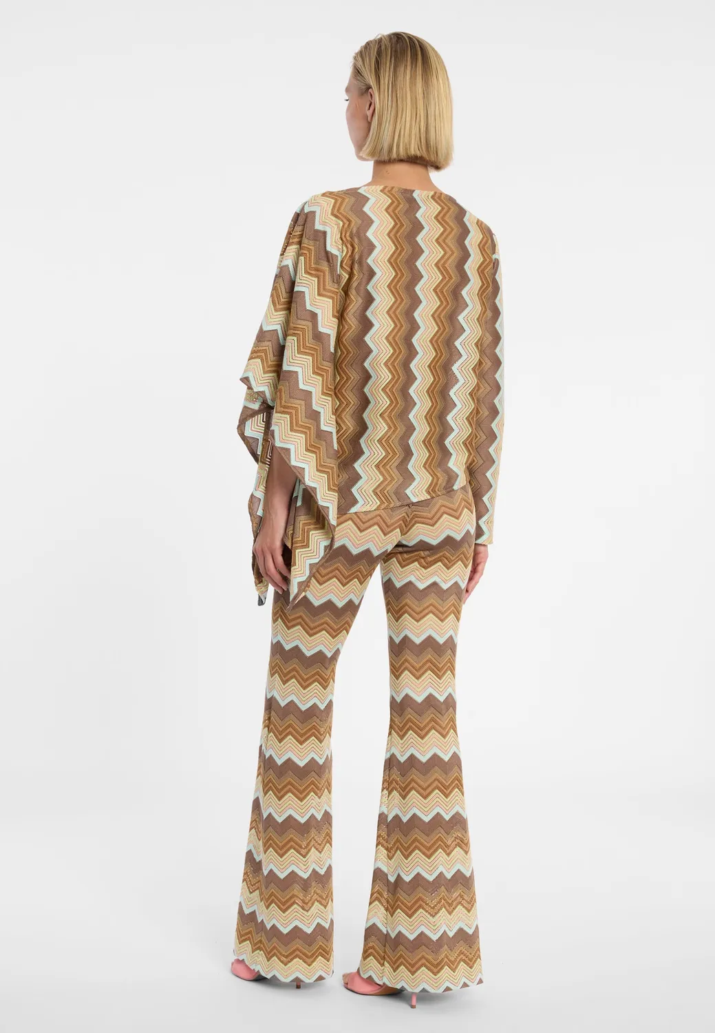 Ana Alcazar Duola top asimmetrico maglia zigzag