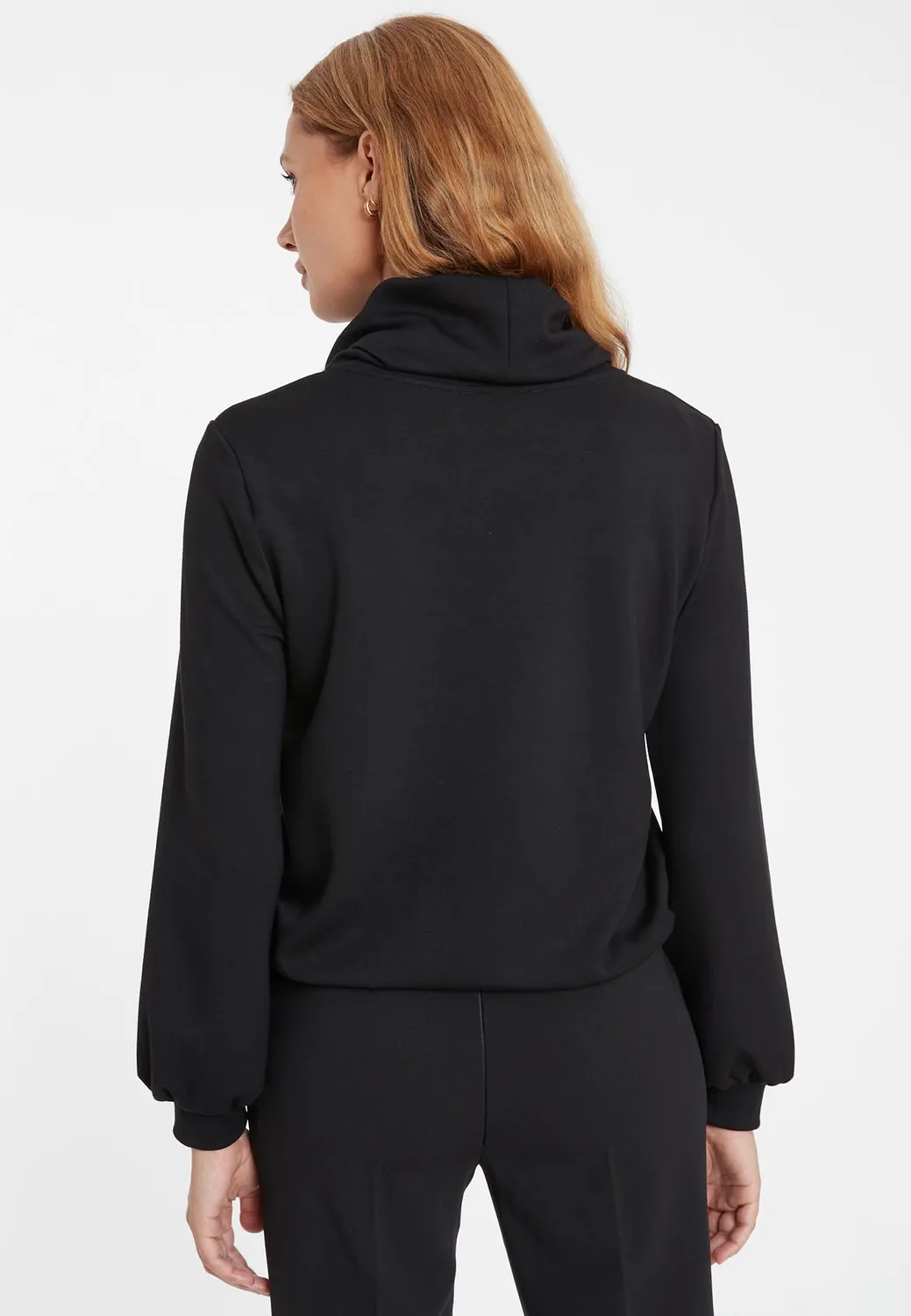 Ana Alcazar Selly top collo alto nero jersey