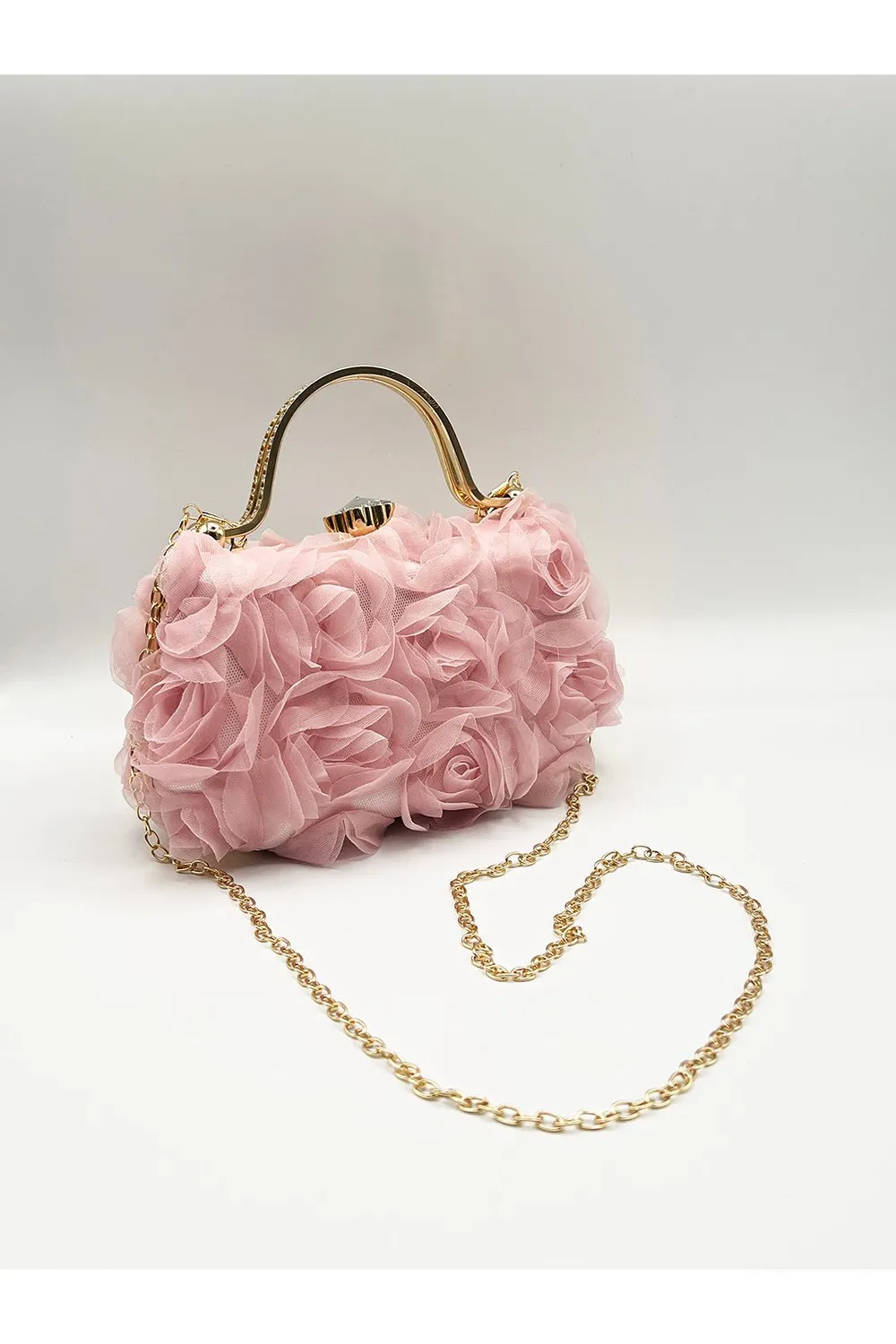 SVNX HB361009 clutch rosa 3D con tracolla catena