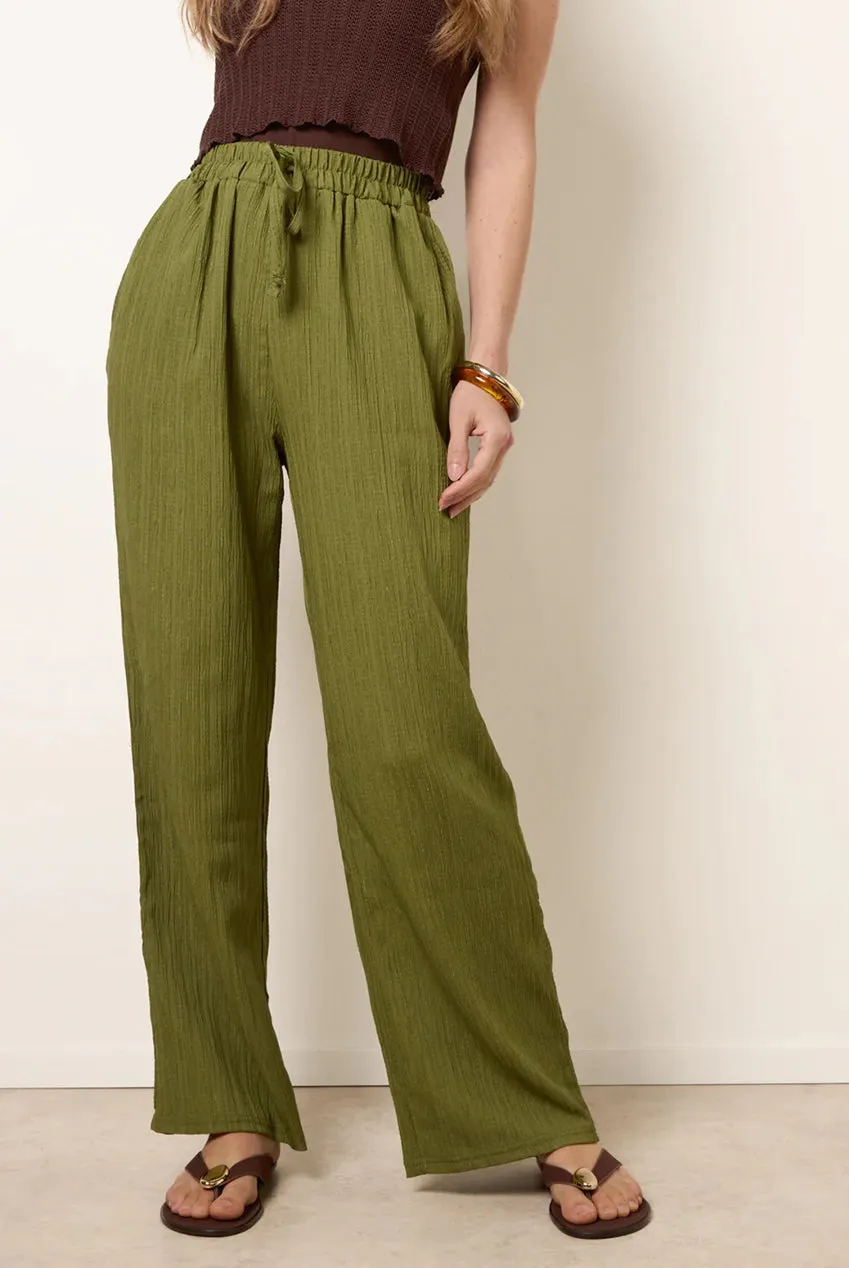 Blue Vanilla pantaloni palazzo cachi coulisse
