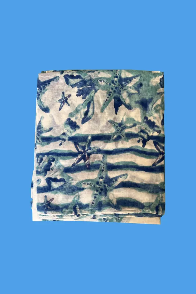 Antica Sartoria DV1788 foulard blu taglia unica cotone marino
