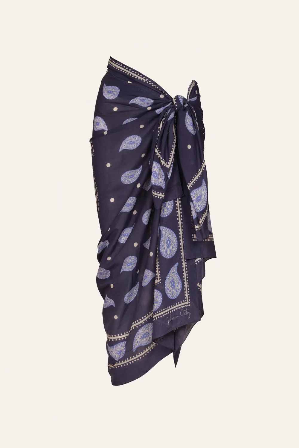 Johanna Ortiz Vibrant Horizons pareo cotone blu