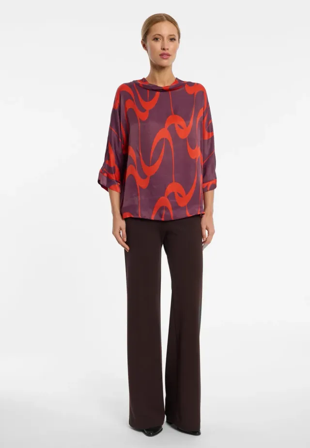 Ana Alcazar Enville camicia satin fantasia onde