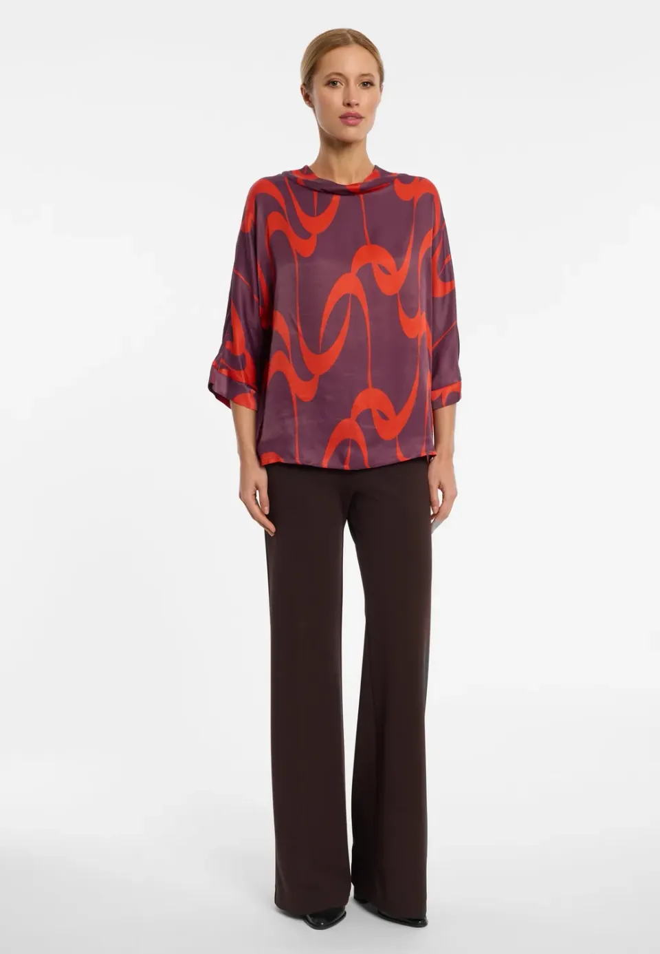 Ana Alcazar Enville camicia satin fantasia onde