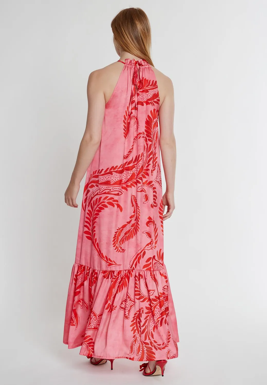 Ana Alcazar Kasa abito maxi halter balze fantasia