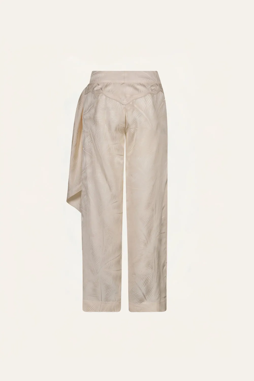 Johanna Ortiz Calma pantalone jacquard ecru viscosa