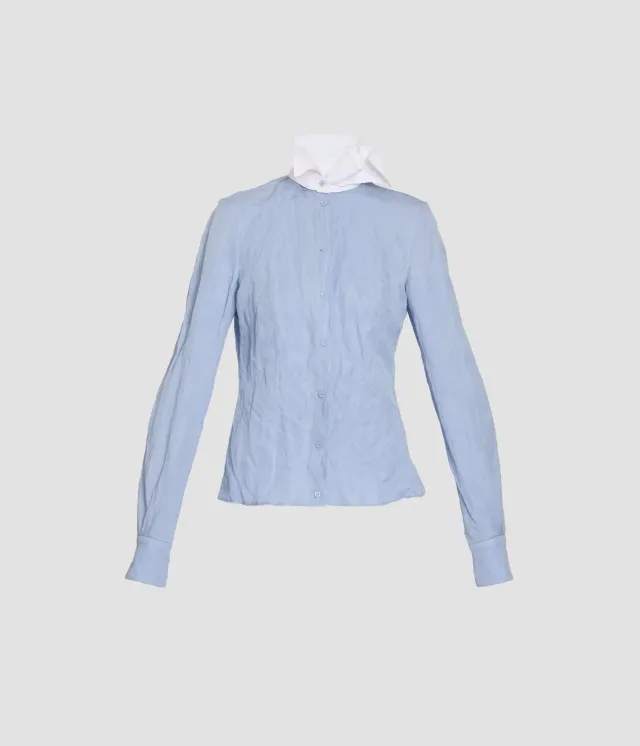 Erdem Crinkled Cotton camicia fitted colletto staccabile