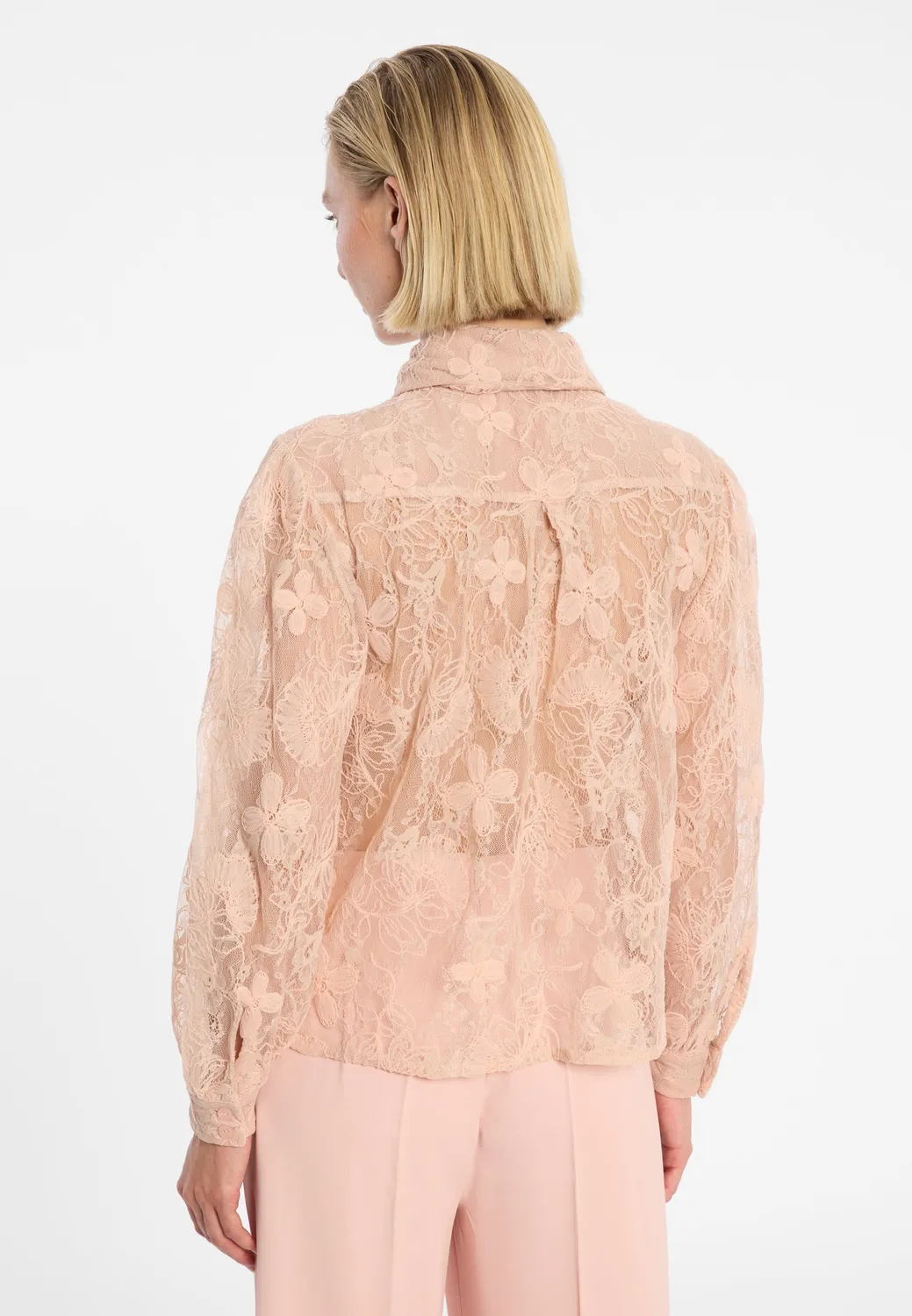 Ana Alcazar Dotta camicetta pizzo rosa