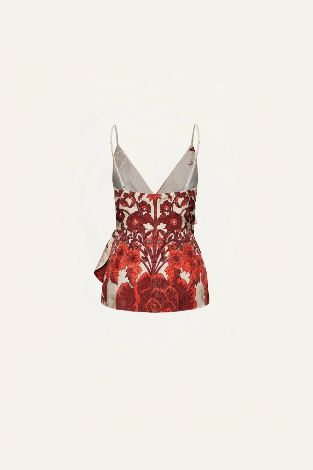 Johanna Ortiz New Gentle Wrap top ecru rosso