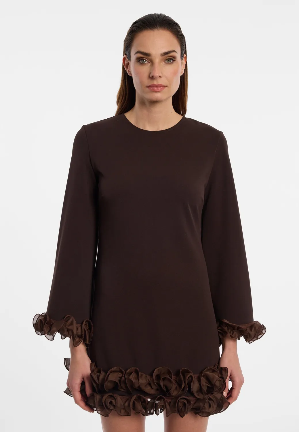 Ana Alcazar Enolys abito cocktail marrone corto