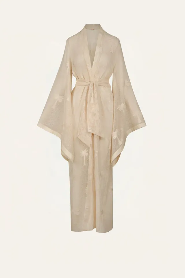 Johanna Ortiz Palm & Soul kimono ecru cotone