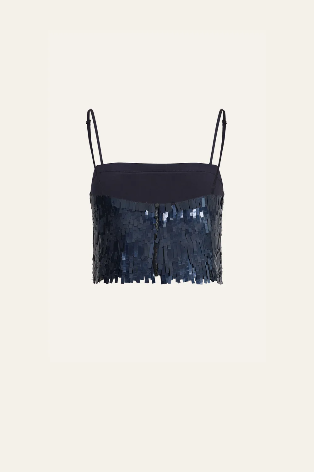 Johanna Ortiz Rio De Oro crop top blu paillettes