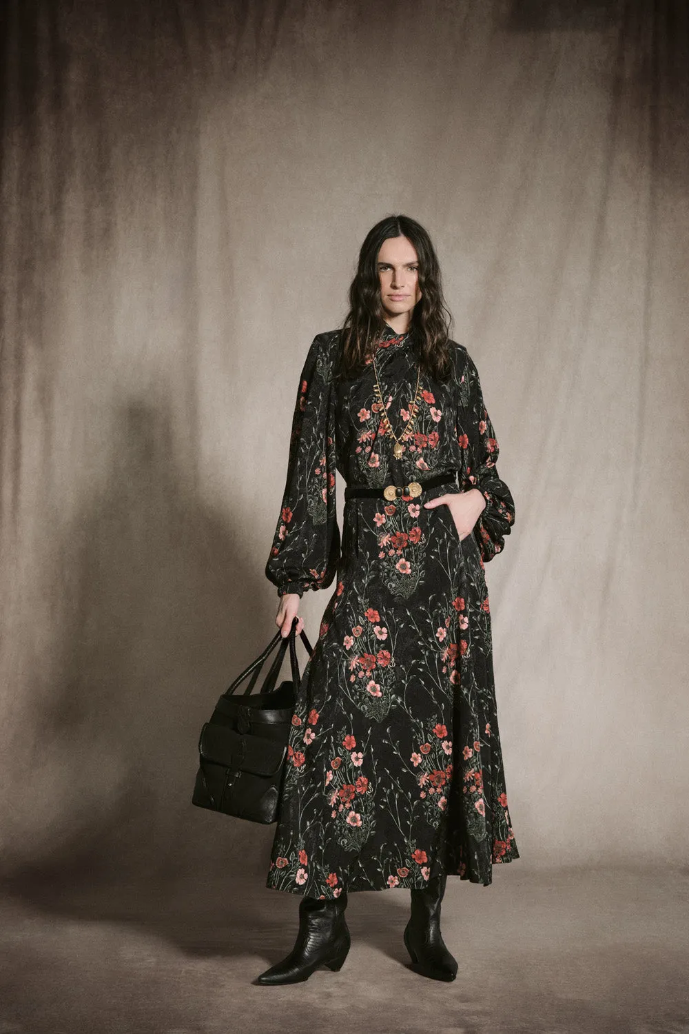 Johanna Ortiz Encanto De Isla gonna jacquard nera
