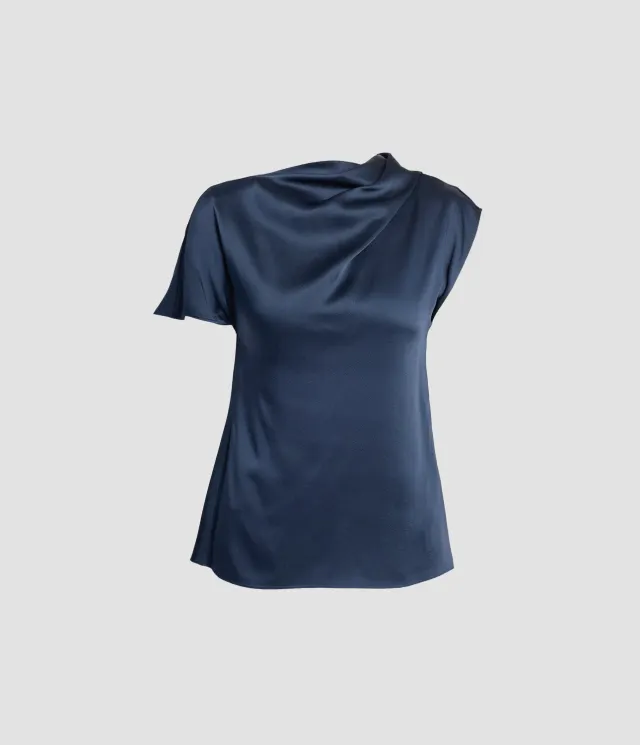 Erdem Satin Draped top raso drappeggio