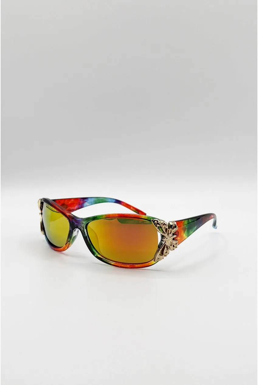 Goddiva SVNX Vintage Wrap Butterfly occhiali multi