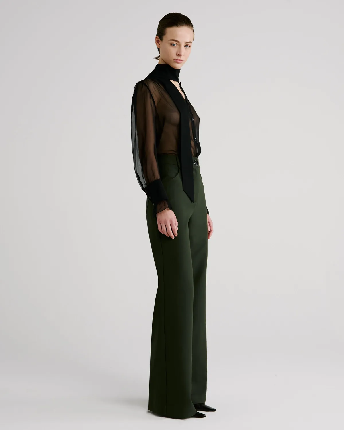 Violante Nessi Francis pantaloni verdi lana