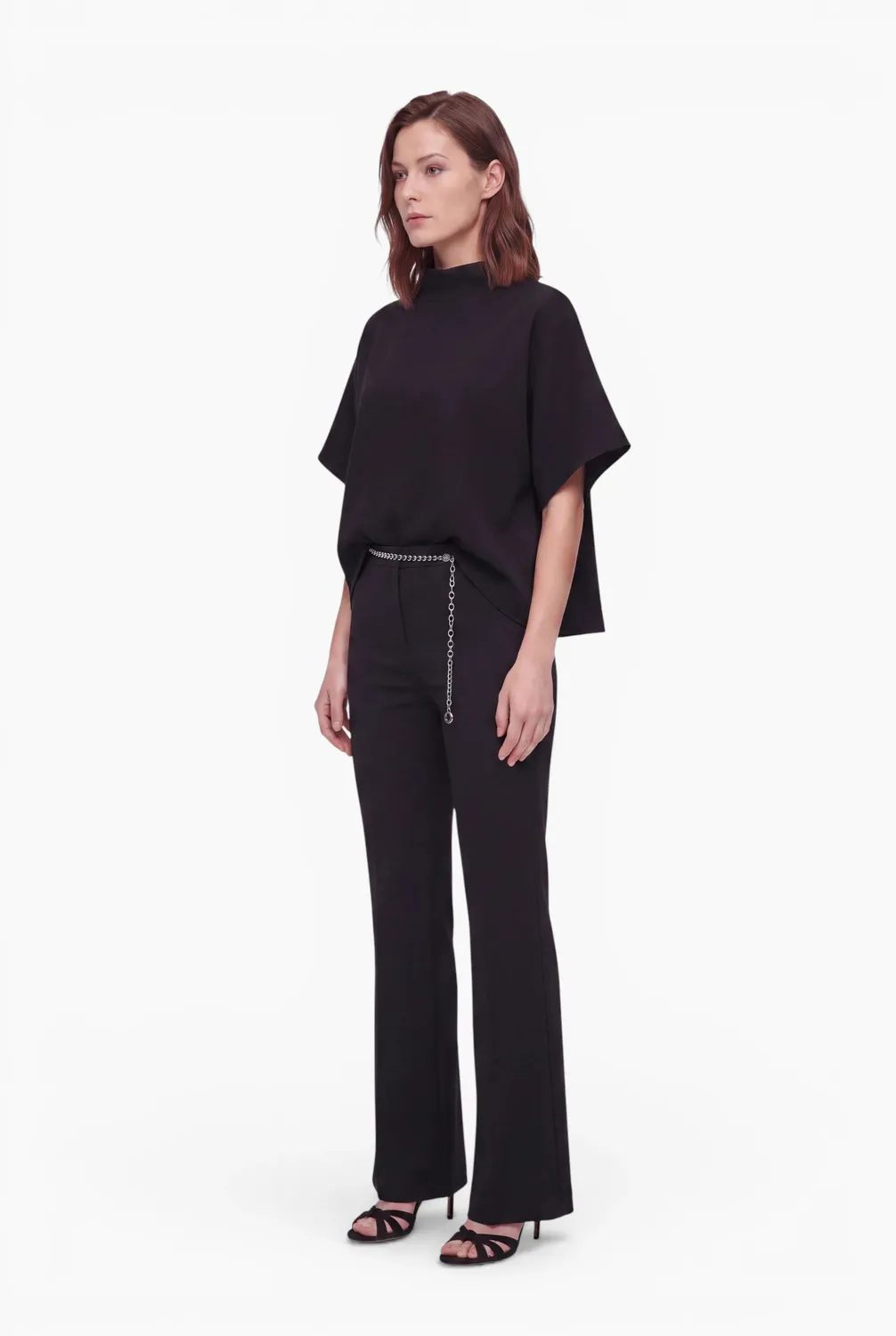 Ana Alcazar Elioramis top mantella nero collo alto