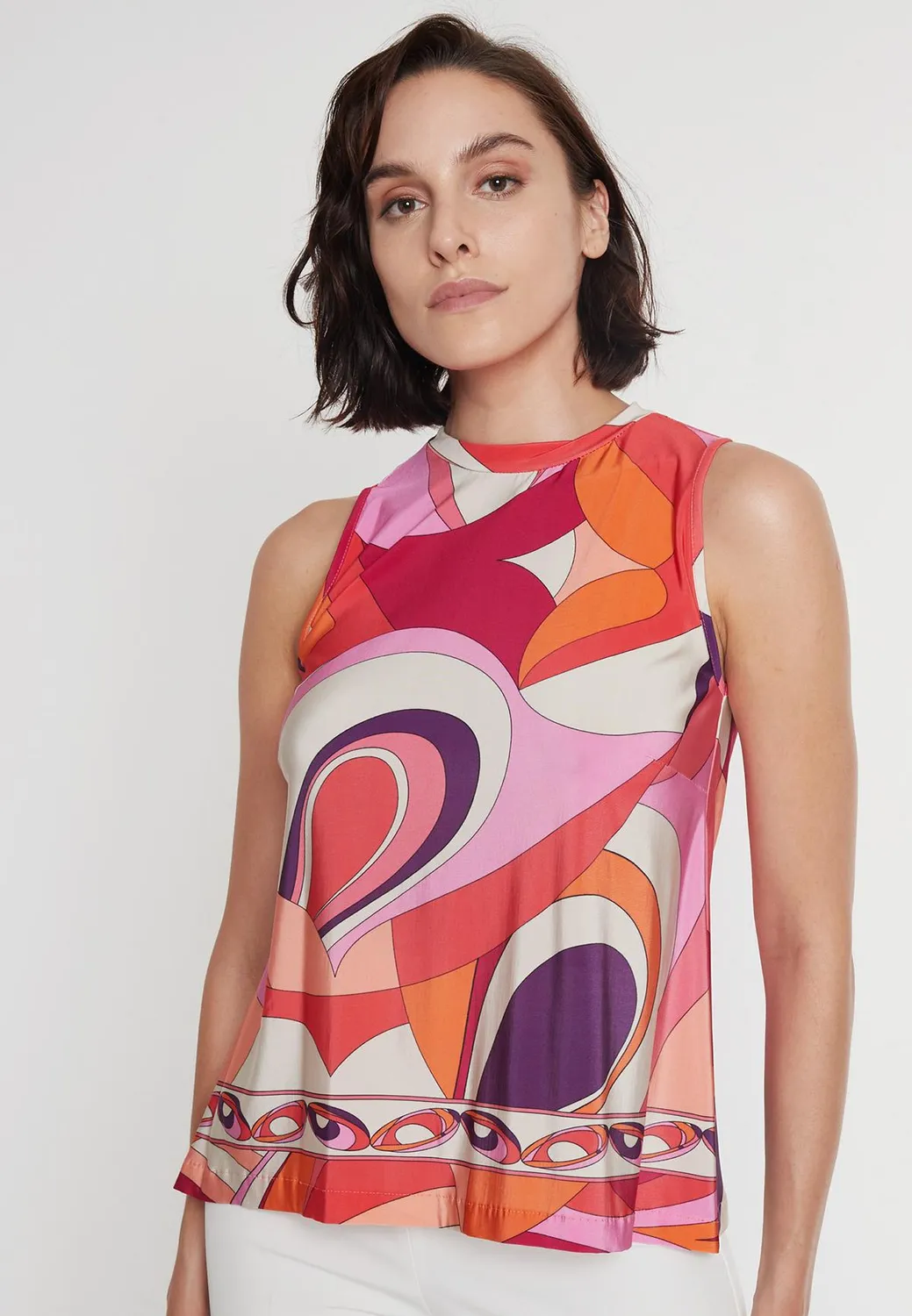 Ana Alcazar Prany top jersey fantasia collo coreano