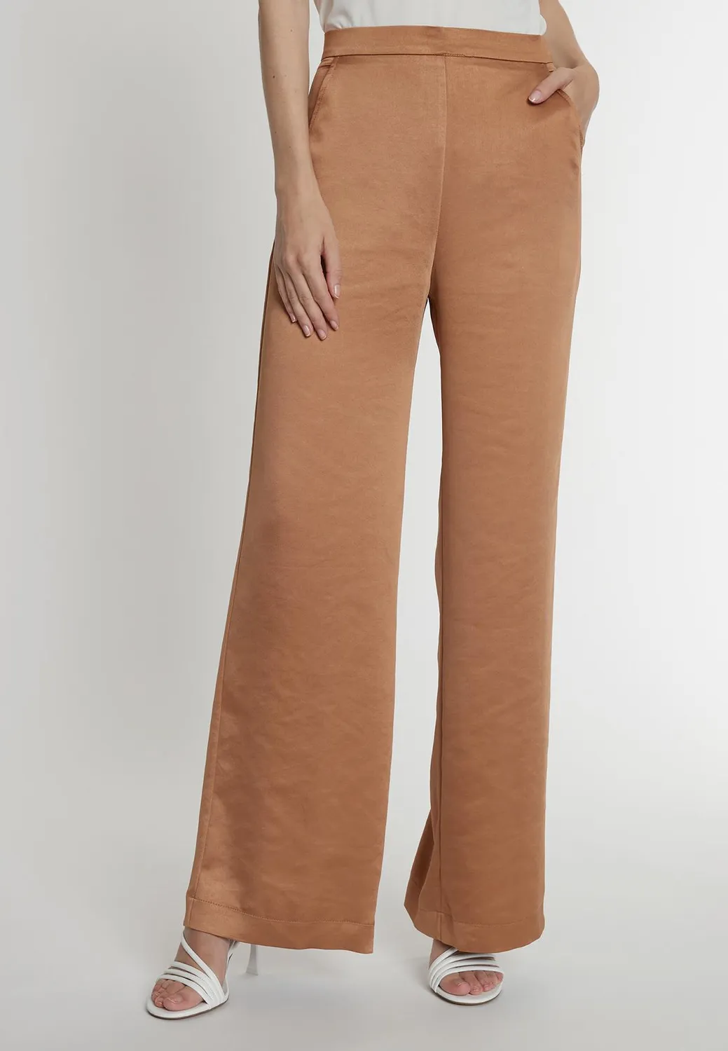 Ana Alcazar Pahisea pantaloni satin rame gamba dritta