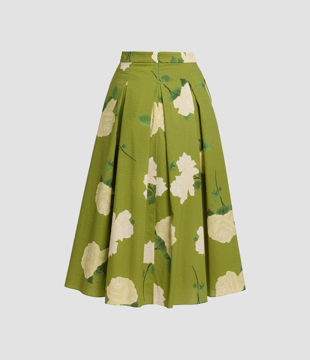 Erdem Gonna Midi Cotone Seersucker Fiori