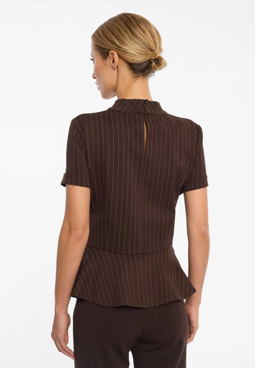 Ana Alcazar Elioranna top peplum gessato