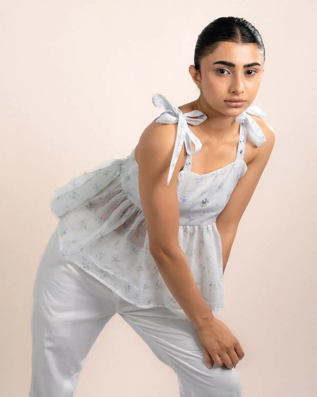Our Dve Daisy Top Organza Quadri Sea Breezy 20 Pollici