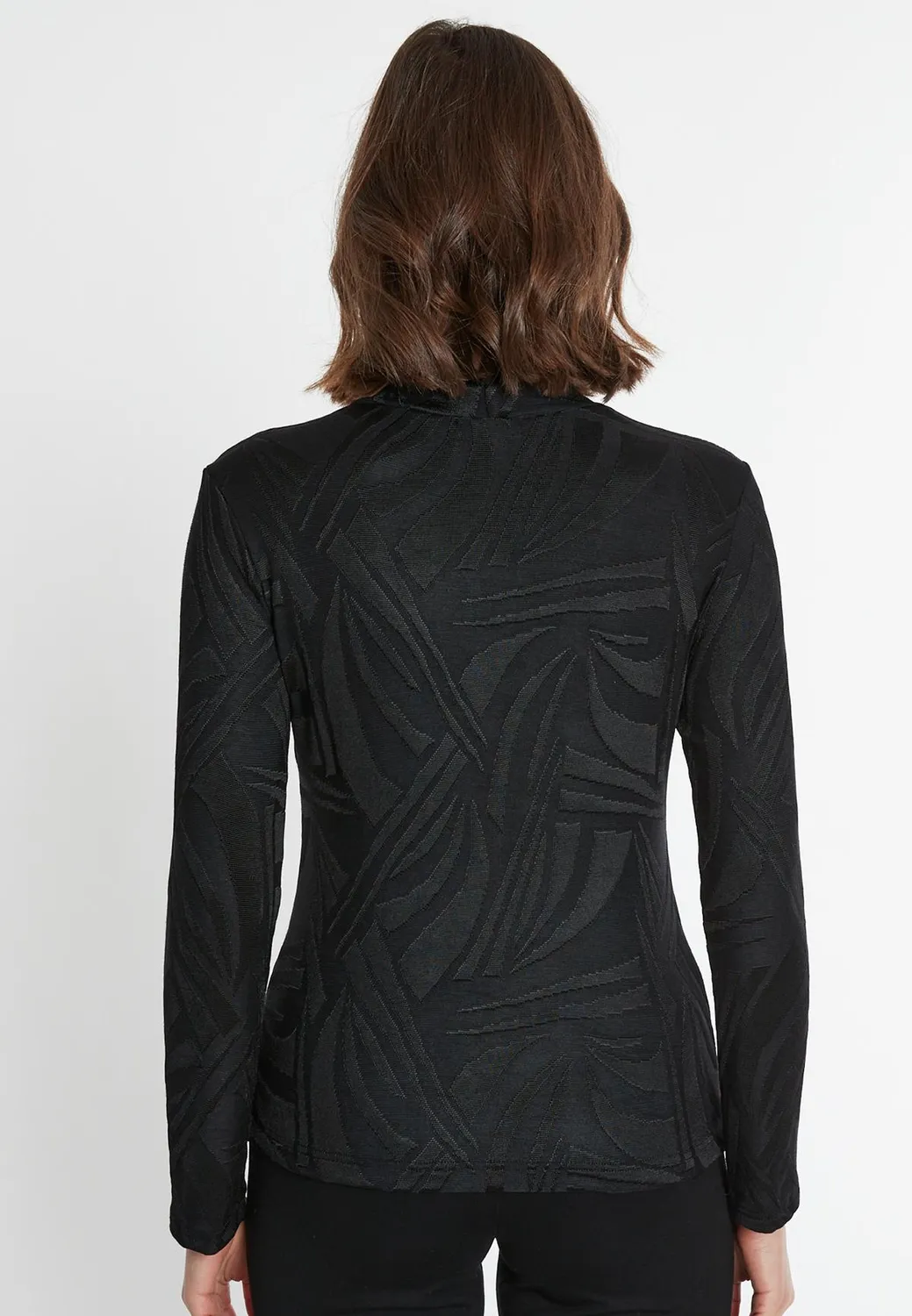 Ana Alcazar Sonera top nero maniche lunghe pizzo