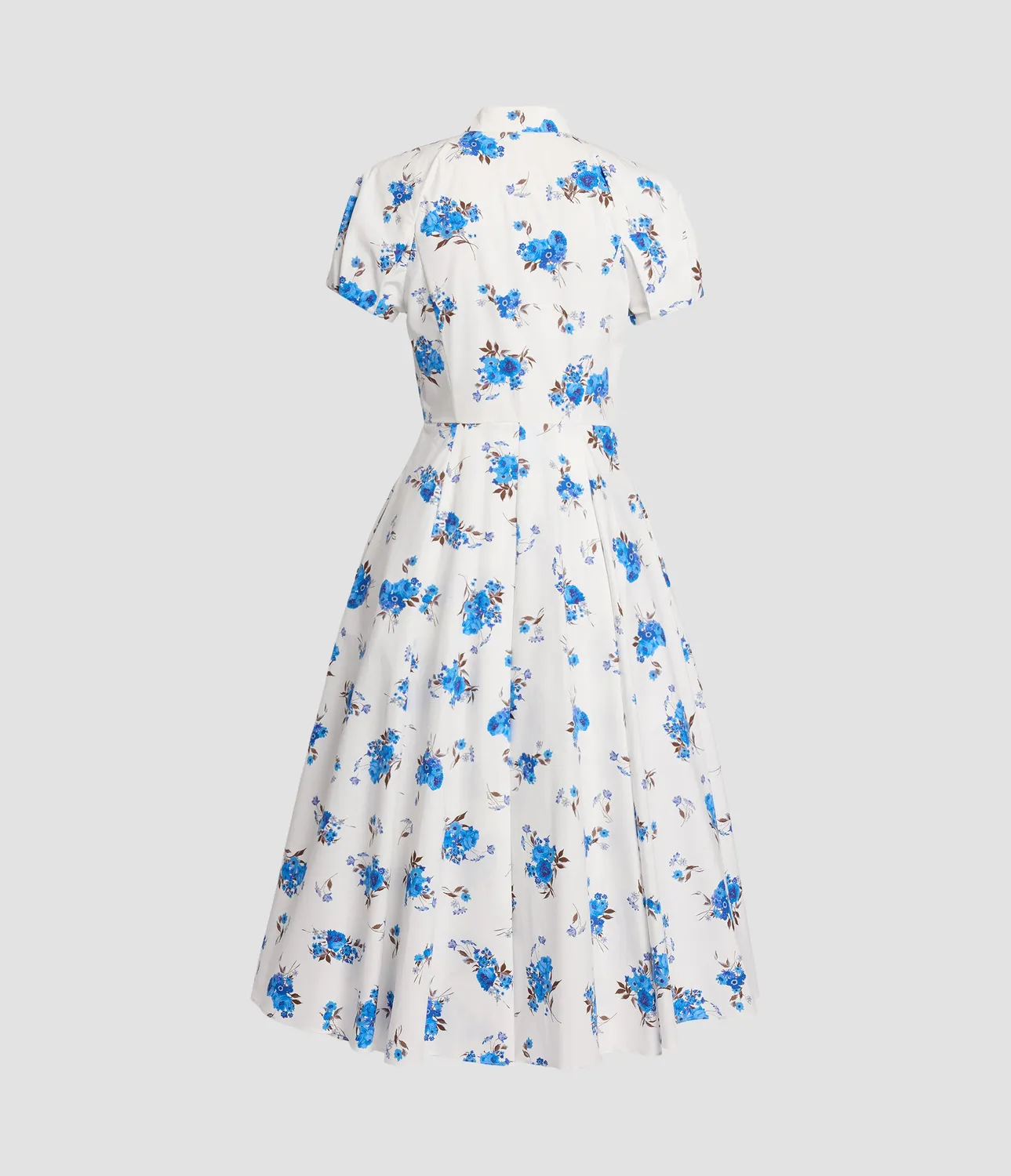 Erdem Floral Cotton Poplin abito midi maniche corte