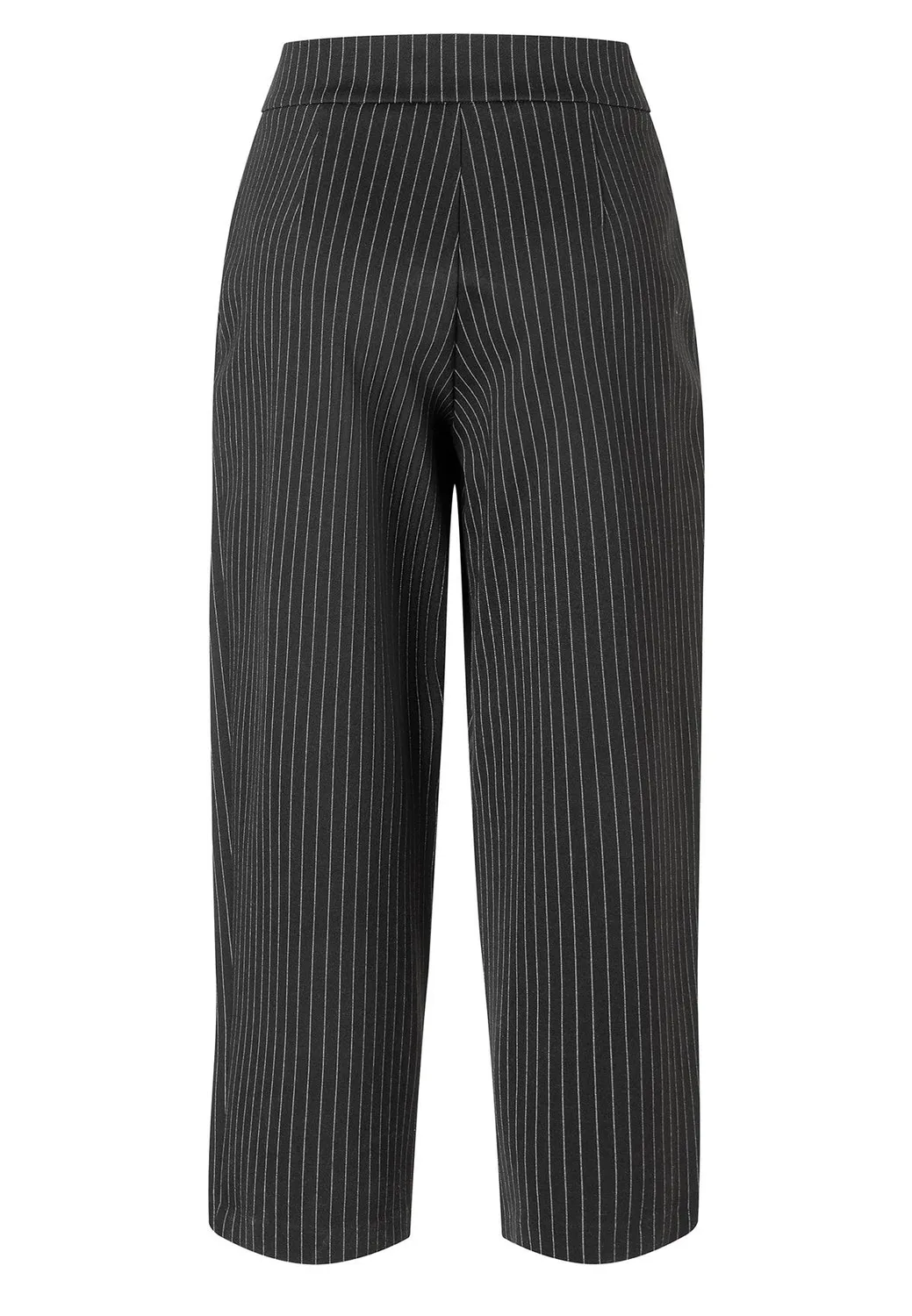 Ana Alcazar Aniga pantaloni cropped neri gessati