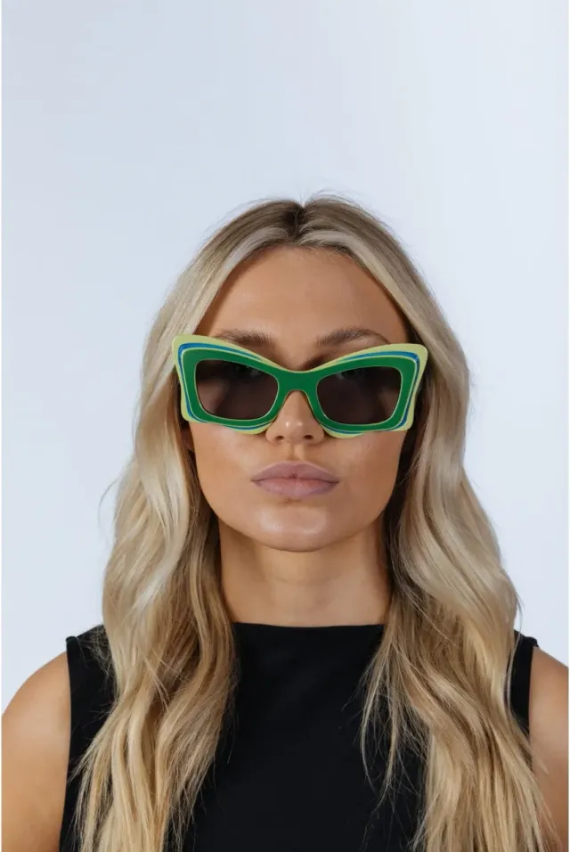 SVNX Bold Butterfly occhiali sole cat-eye verde lime