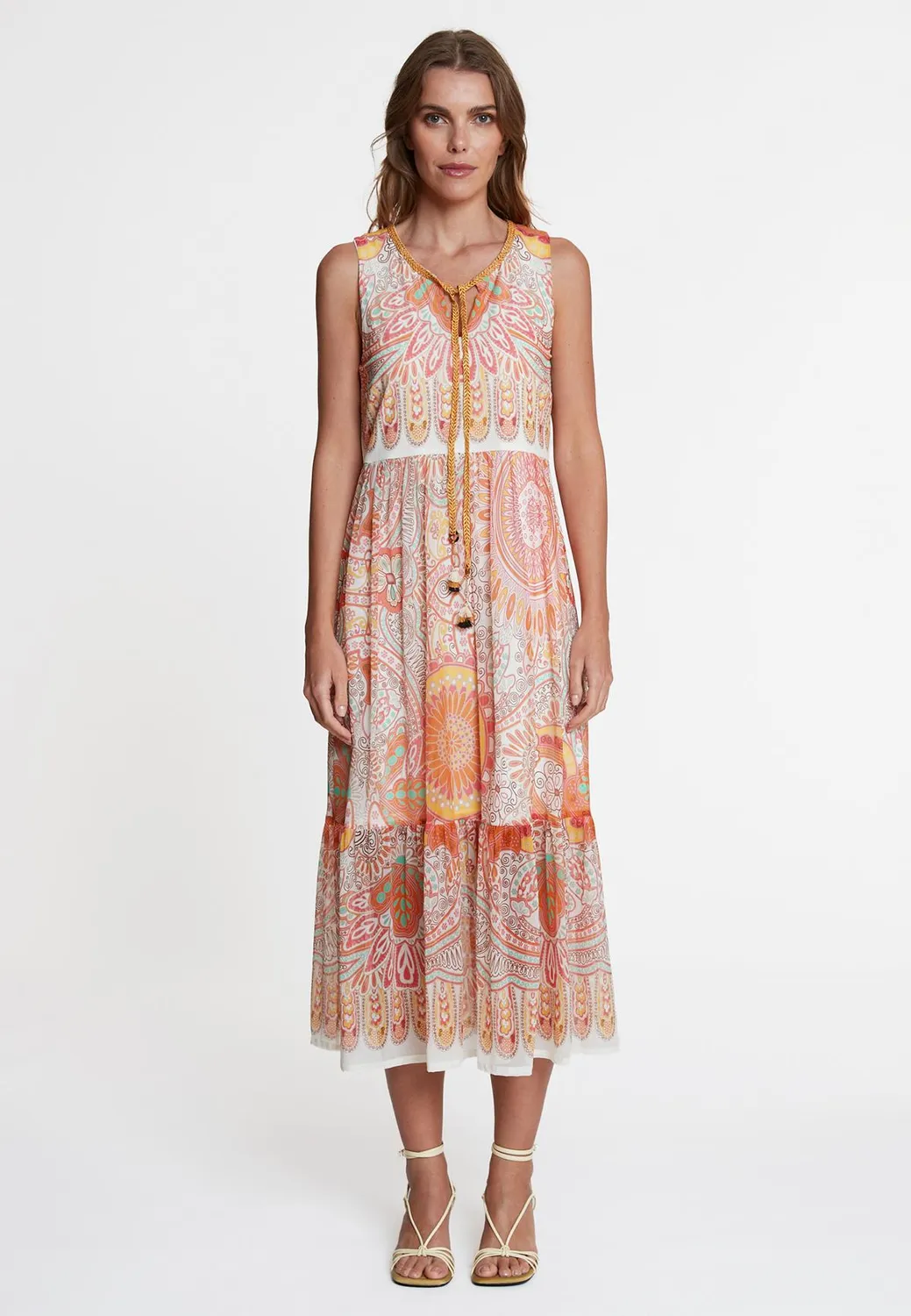 Ana Alcazar Welma abito midi panna fantasia paisley